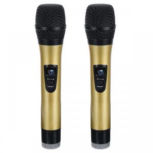 Alma shop טלווזיות וציוד נלווה  Professional UHF Double Wireless Handheld Karaoke Microphone with 3.5mm Receiver
