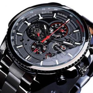 Alma shop שעונים Forsining GMT1137 Fashion Herrenuhr Luminous Week Month Display Automatische mechanische Uhr